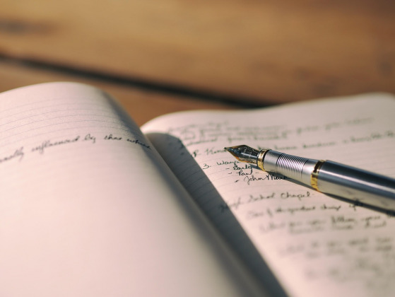 Online course on iPad with journal